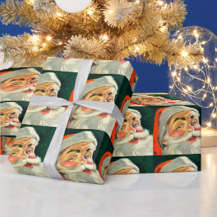 Papel De Regalo Navidad vintage, Santa Claus de Jolly Retro 50