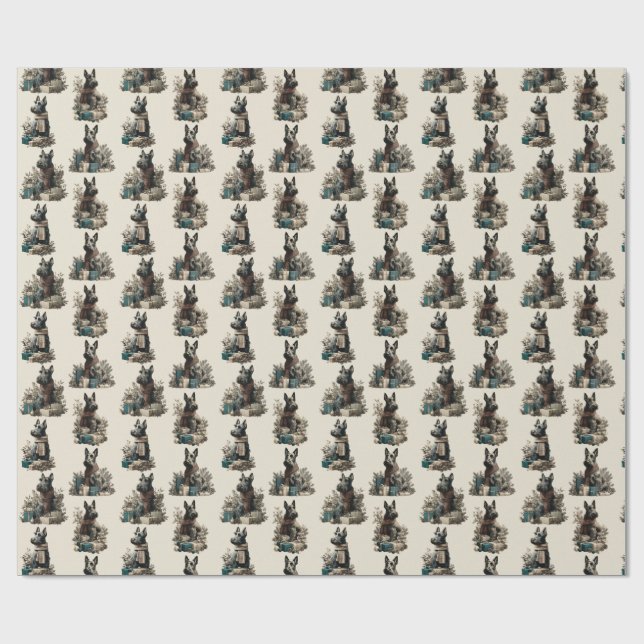 Papel De Regalo Navidad Vintage Scotties (Superficie plana)