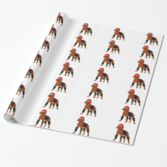 Papel De Regalo Navidad Vizsla del Velcro (Desenrollado)
