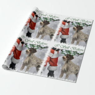 Papel De Regalo Navidad Wirehaired alemán del indicador