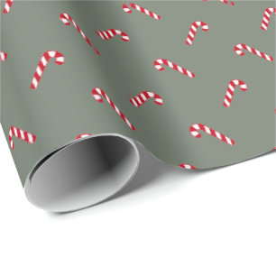 Papel De Regalo Navidades abeto verde dulce caramelo rojo lindo