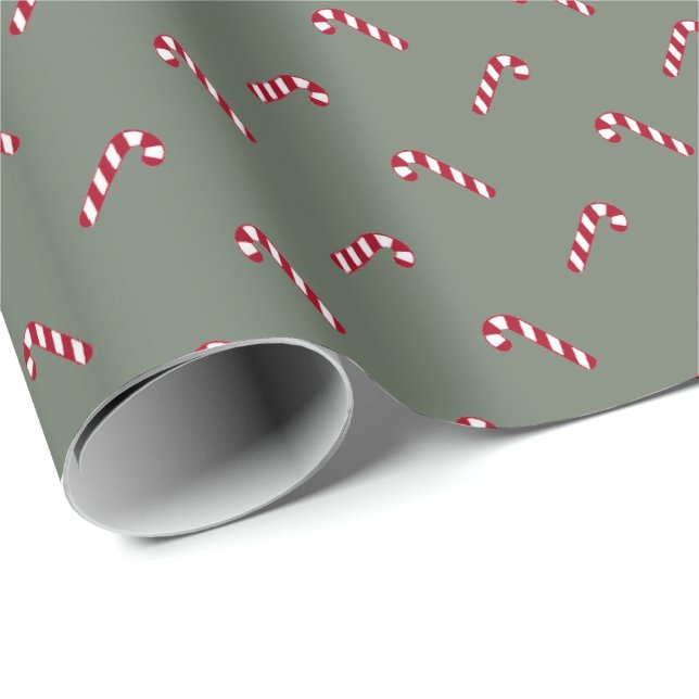 Papel De Regalo Navidades abeto verde dulce caramelo rojo lindo (Esquina del rollo)