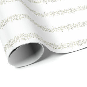 Papel De Regalo navidades abundancia follaje botánico elegante