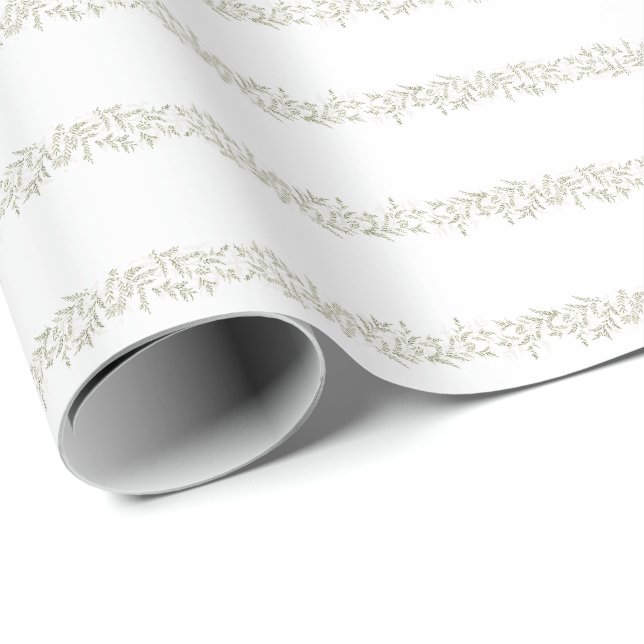 Papel De Regalo navidades abundancia follaje botánico elegante (Esquina del rollo)