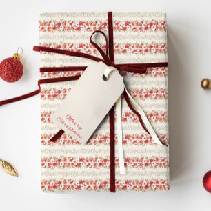 Papel De Regalo navidades abundancia follaje botánico elegante