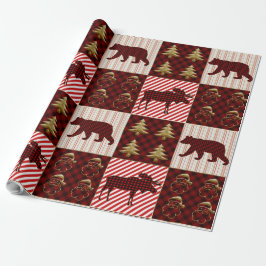 Papel De Regalo Navidades acallando oso reno de búfalo