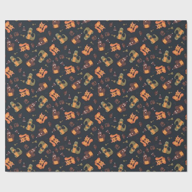 Papel De Regalo Navidades acogedores Animales (Costura)