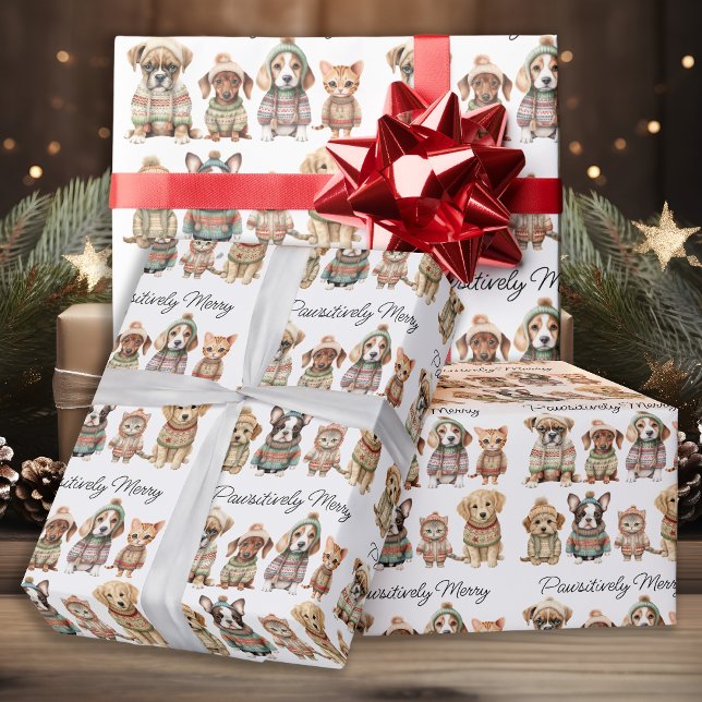 Papel De Regalo Navidades acribillan a Mascotas gatos de perros co (Subido por el creador)