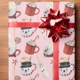 Papel De Regalo Navidades acuáticos chocolate caliente de cacao