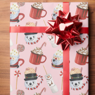 Papel De Regalo Navidades acuáticos chocolate caliente de cacao