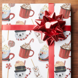 Papel De Regalo Navidades acuáticos chocolate caliente de cacao