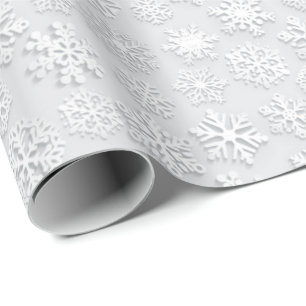 Papel De Regalo Navidades acuáticos de los copos de nieve blancos