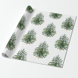 Papel De Regalo Navidades acuáticos modernos árbol verde de pino d