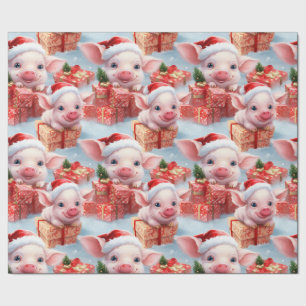 Papel De Regalo Navidades Adorable Farm Piggy