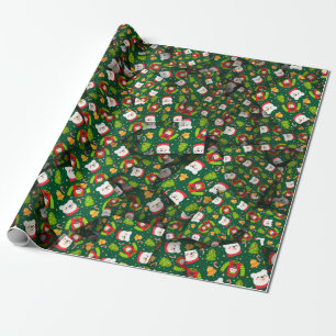 Papel De Regalo Navidades Adorables [3D] Osos Sueros Y Árboles
