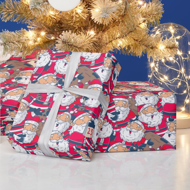 Papel De Regalo Navidades Adorables Cutan a Santa Claus (Vacaciones)