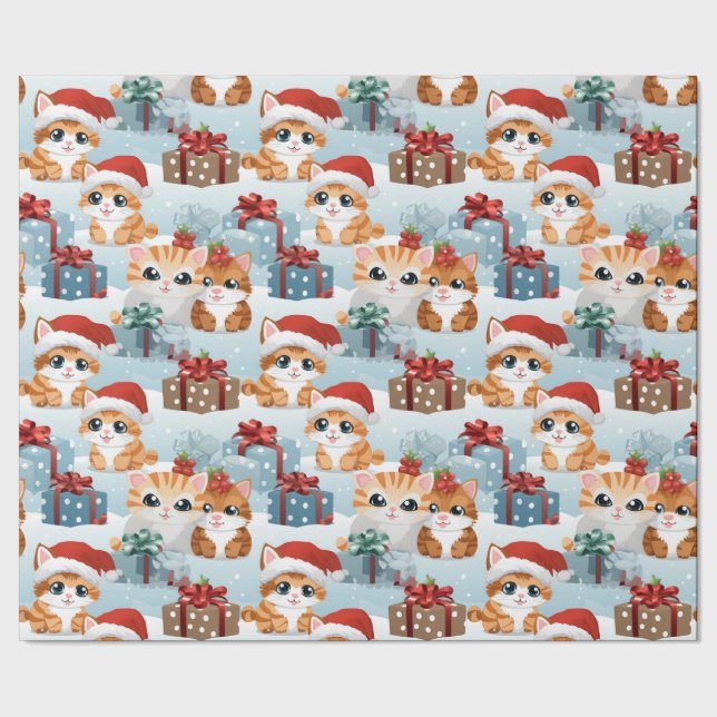 Papel De Regalo Navidades Adorables Gatitos (Costura)