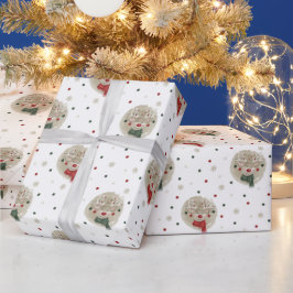 Papel De Regalo Navidades Adorables reno - blanco