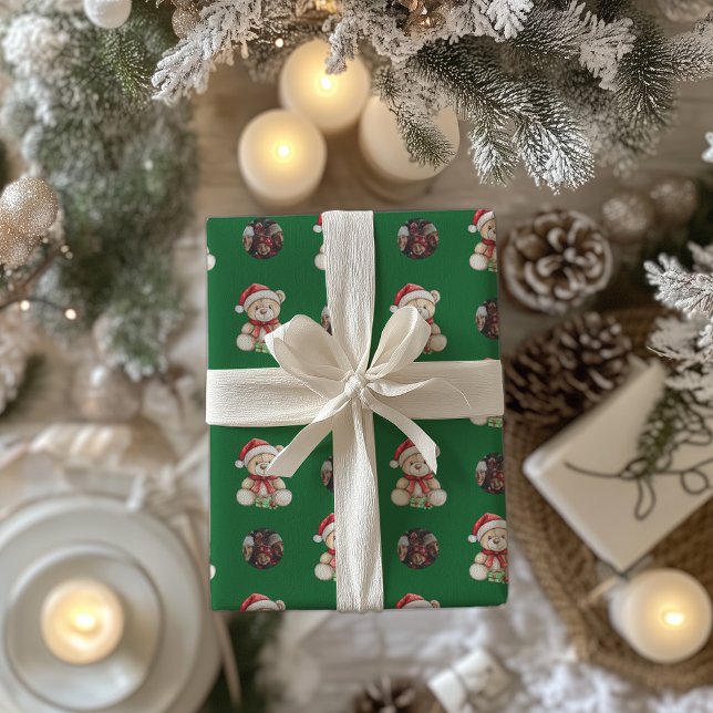 Papel De Regalo Navidades adorables Teddy Bear Personalizado Foto (Subido por el creador)