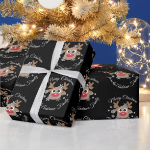 Papel De Regalo Navidades adoran el guión de reno de copo de nieve