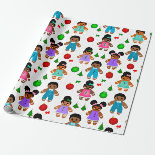 Papel De Regalo Navidades afro-panes niños Chicas