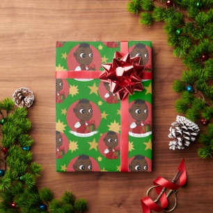 Papel De Regalo Navidades afroamericanos de cariño personalizado