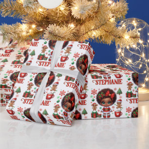 Papel De Regalo Navidades afroamericanos de la Santa Bebé