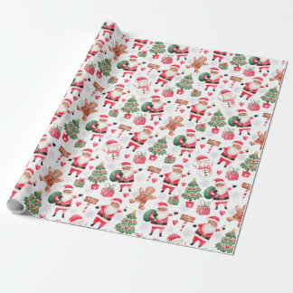 Papel De Regalo Navidades afroamericanos de Papá Noel 