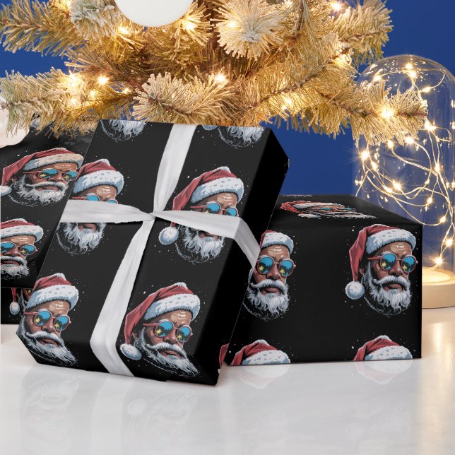 Papel De Regalo Navidades afroamericanos Pajama Navidad Afro Santa (Vacaciones)