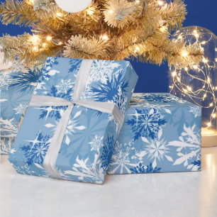 Papel De Regalo Navidades ajuste de patrón de copos de nieve blanc