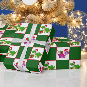 Papel De Regalo Navidades Ajuste fiesta de patrones de dinosaurios