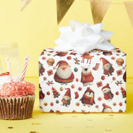 Papel De Regalo Navidades alegres en el patrón navideño festivo