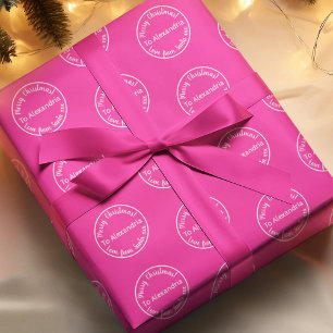 Papel De Regalo Navidades Aman De Santa Feliz Navidad Rosa Calient