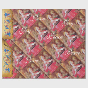 PAPEL DE REGALO NAVIDADES ANGEL Y ROSAS DISFRUTAN DEL PARCHMENT PE