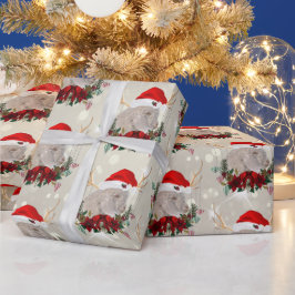 Papel De Regalo Navidades Angora Kid Goat Poinsettia Wreath