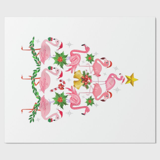 Papel De Regalo Navidades - Árbol de Navidad de flamenco (Superficie plana)