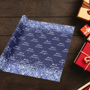 Papel De Regalo Navidades azul marino confetti elegante