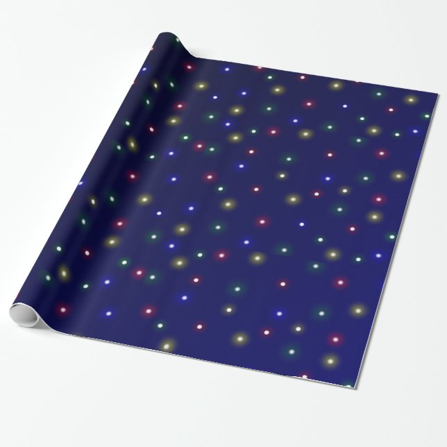 Papel De Regalo Navidades azules con diseño de luz múltiple (Desenrollado)
