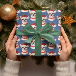 Papel De Regalo Navidades azules de Chihuahua Razas de Perro acuát