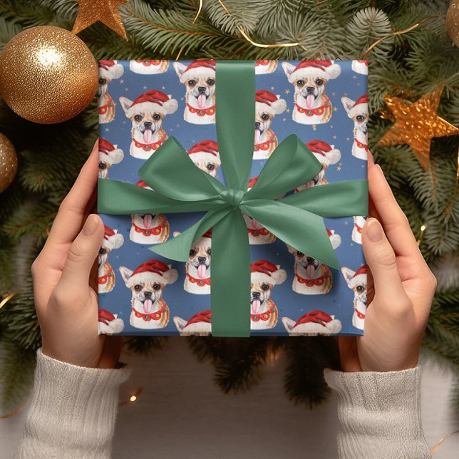 Papel De Regalo Navidades azules de Chihuahua Razas de Perro acuát (Subido por el creador)