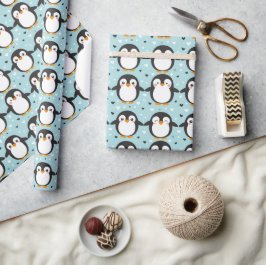 Papel De Regalo Navidades Azules de Cute Pingüino