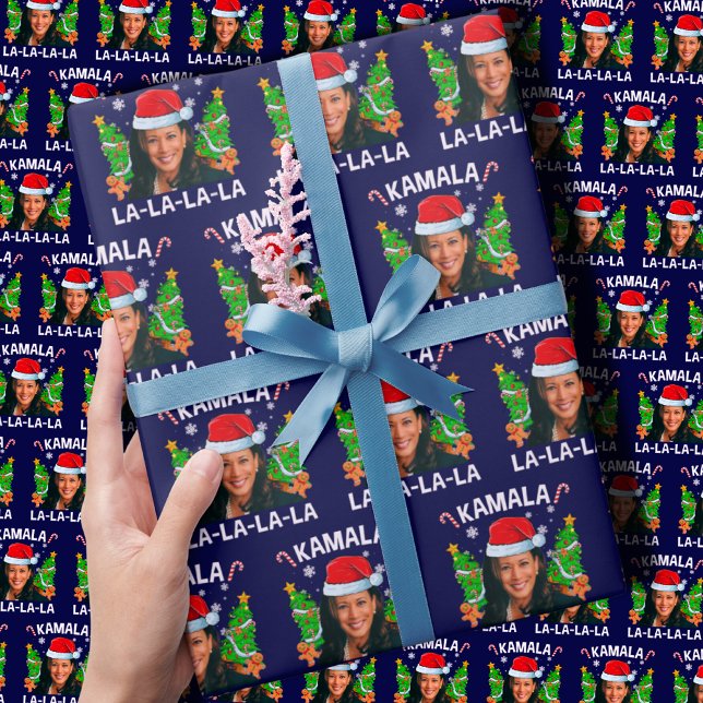Papel De Regalo Navidades azules de Kamala Harris 2024 (Subido por el creador)