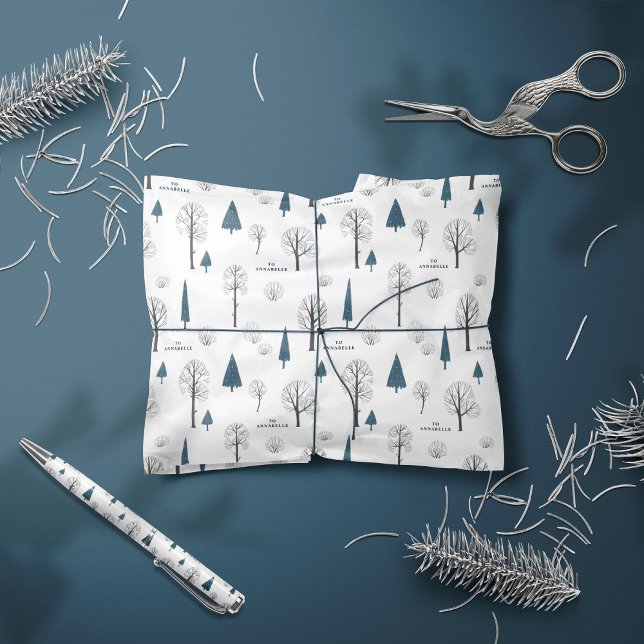Papel De Regalo Navidades azules de la selva de invierno rústica t (Subido por el creador)