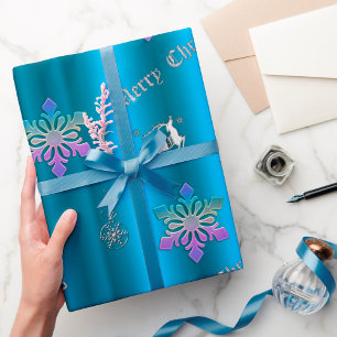 Papel De Regalo Navidades azules de lujo