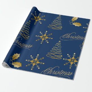 Papel De Regalo navidades azules de oro