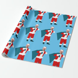 Papel De Regalo navidades azules de santa claus joe biden