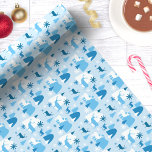 Papel De Regalo Navidades Azules Deer Snowflake<br><div class="desc">Celebre la temporada invernal con este encantador ciervo de Navidades azules y papel de envoltura de copos de nieve. Con un delicioso patrón de renos, copos de nieve y árboles festivos en varios tonos azules, este papel de envoltura añade un toque de elegancia y alegría navideña a sus regalos. Perfecto...</div>