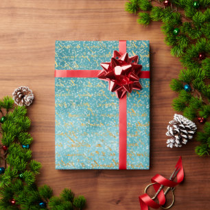 Papel De Regalo Navidades azules del bosque de invierno tradiciona