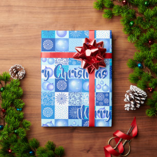 Papel De Regalo Navidades azules Feliz Navidad Decoración elegante