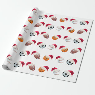 Papel De Regalo Navidades Baller Deportes Funny Santa Holiday Wrap